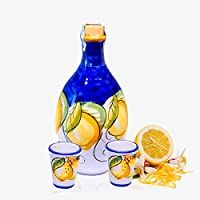 LIMONCELLO DE SORRENTO VASIJA&quot-LIMÓN&quot- (con dos Copas)
